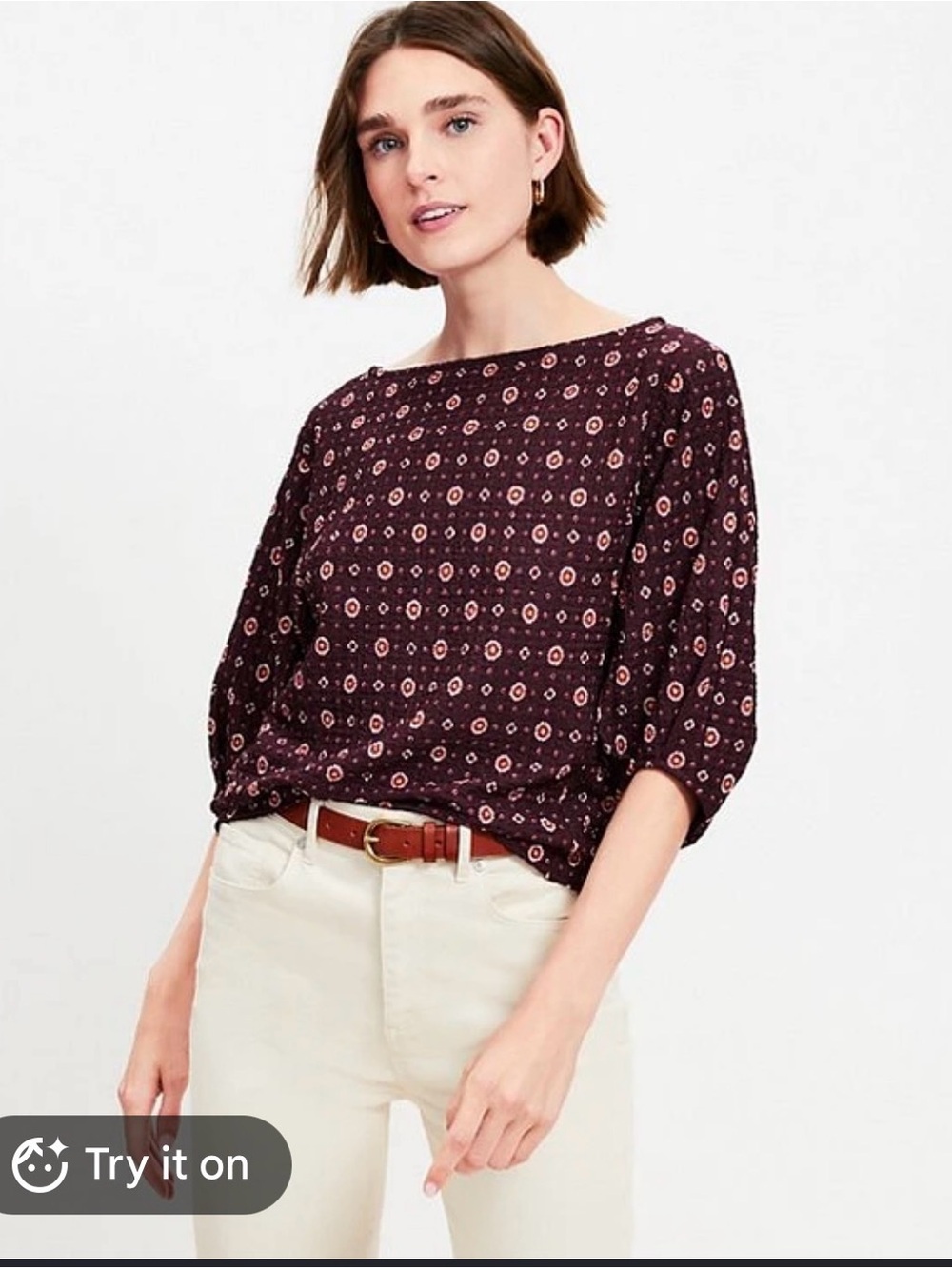 LOFT
Petite Foulard Pleated Elbow Sleeve Top size xl